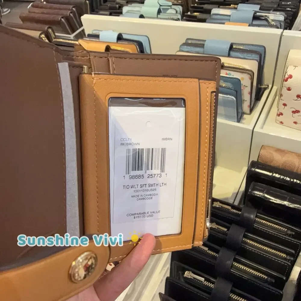 NWT Coach 2-in-1 Wallet Smooth Leather CCL71 brown